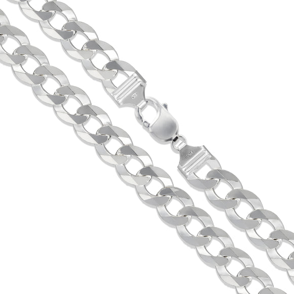 Curb 350 - 15mm - Sterling Silver Curb Chain Necklace