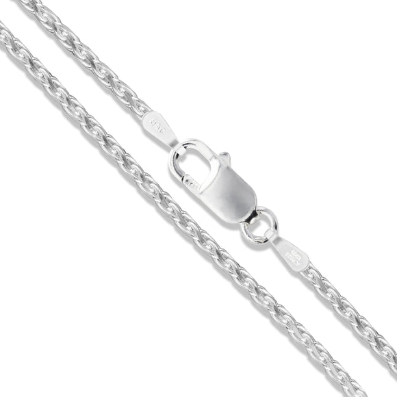 Wheat Diamond-Cut 045 - 1.5mm - Sterling Silver Wheat Diamond-Cut Chain Necklace