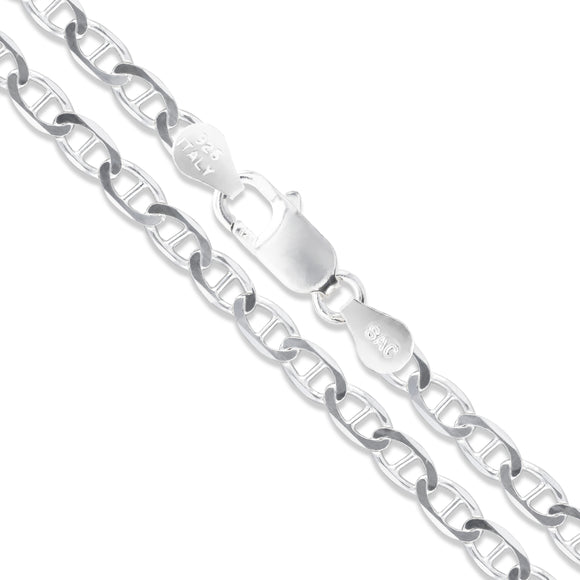Marina 180 - 8.2mm - Sterling Silver Flat Marina Chain Necklace