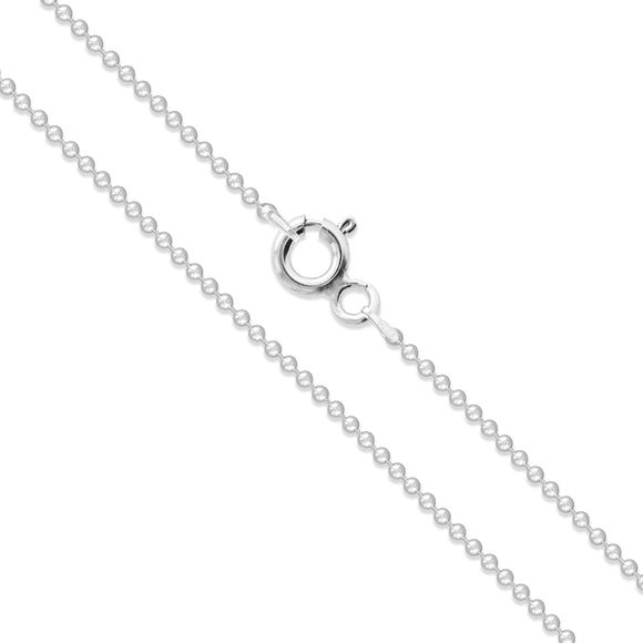 Bead 100 - 1mm - Sterling Silver Bead Chain Necklace
