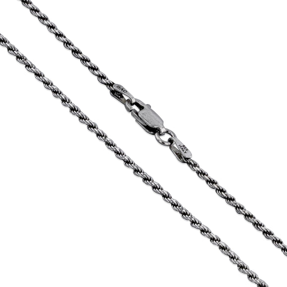 Rope Oxidized 035 - 1.5mm - Sterling Silver Rope Oxidized Chain Necklace