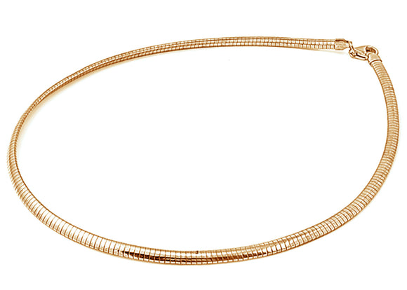 Omega Gold Plated - 4.4mm - Sterling Silver Omega Chain Necklace