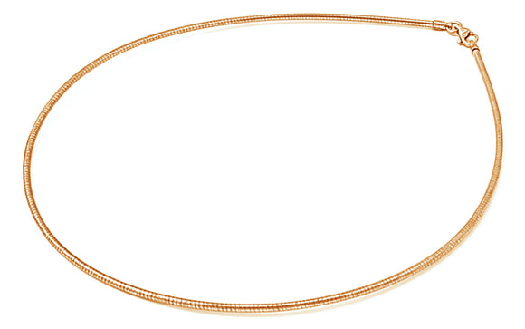 Round Omega Gold Plated 125 - 1.3mm - Sterling Silver Chain Necklace