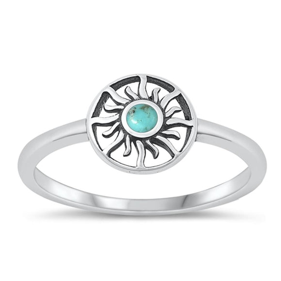 Sterling Silver Turquoise Sun Ring