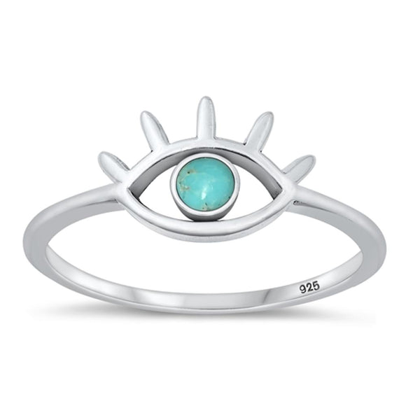 Sterling Silver Turquoise Eye Ring
