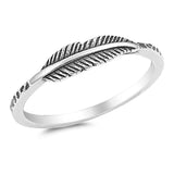 Oxidized Leaf Fashion Feather Ring New .925 Sterling Silver Band Size 3-12