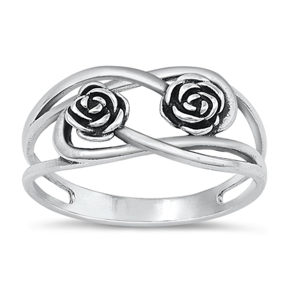 Sterling Silver Roses Ring