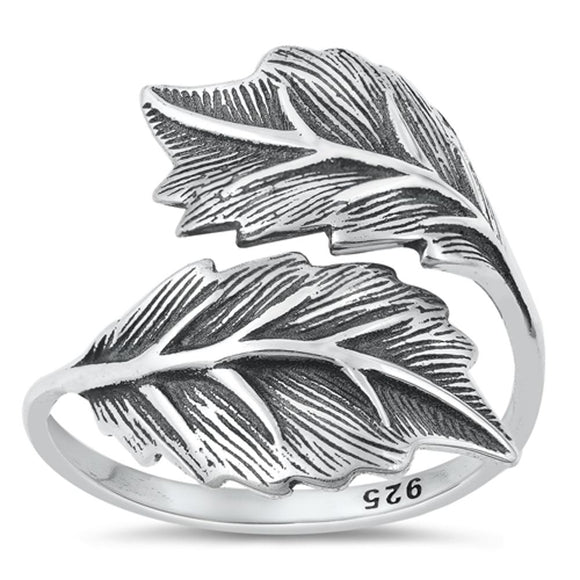Sterling Silver Leaves Spoon Ring