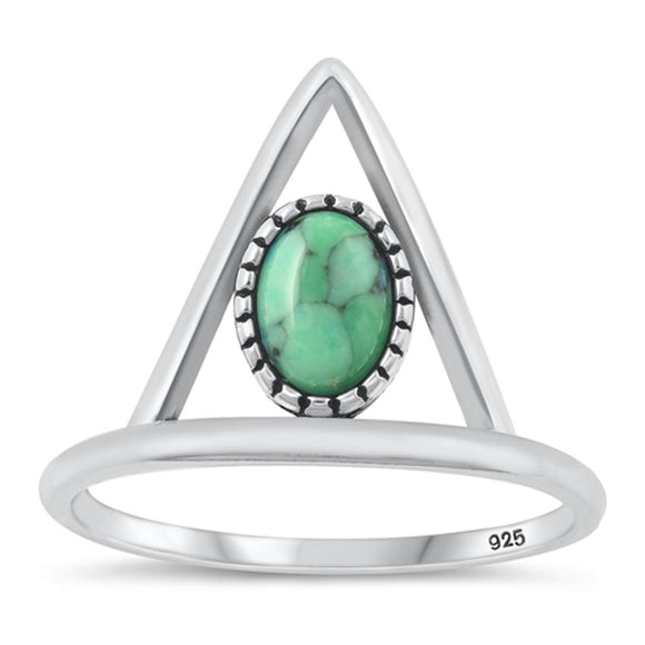 Sterling Silver Turquoise Geometric Ring