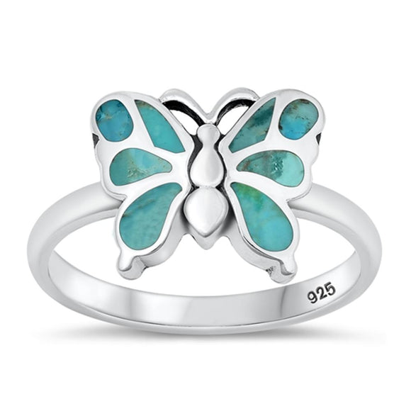 Sterling Silver Turquoise Butterfly Ring