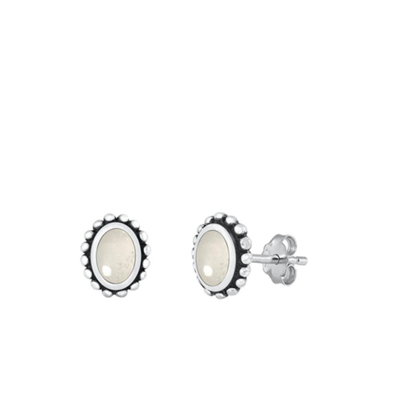 Sterling Silver Beautiful Moonstone High Polished Fashion Earrings 925 New