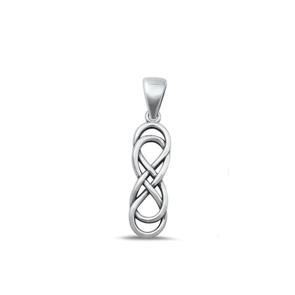 Sterling Silver Classic Double Infinity High Polished Pendant Charm 925 New
