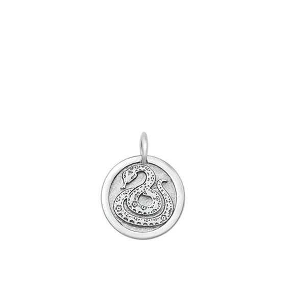 Sterling Silver Classic Chinese Zodiac Snake Pendant Astrological Charm 925 New