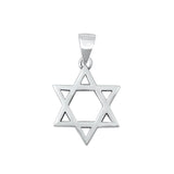 Sterling Silver Beautiful Jewish Star of David Pendant Polished Charm 925 New