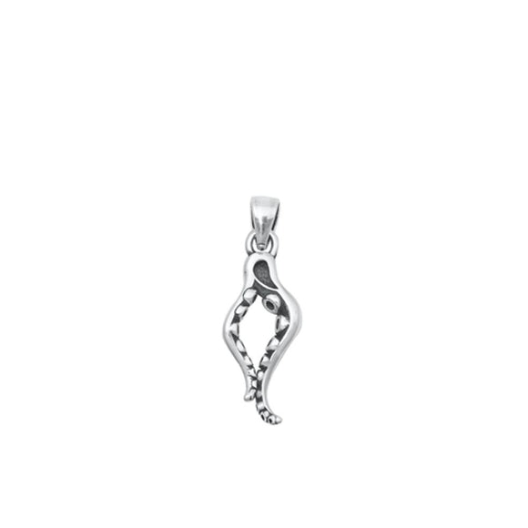 Sterling Silver Oxidized Octopus Tentacles Charm .925 New Ocean Nautical Pendant
