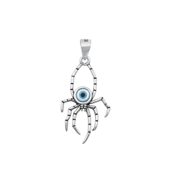 Sterling Silver Beautiful Mother of Pearl Spider Eye Pendant Charm 925 New