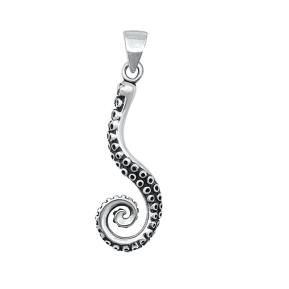 Sterling Silver Unique Pendant Octopus Tenticle Beach Nautical Charm 925 New