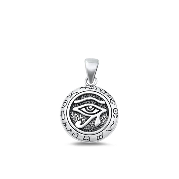 Sterling Silver Beautiful Egyptian Eye of Horus Pendant Oxidized Charm 925 New
