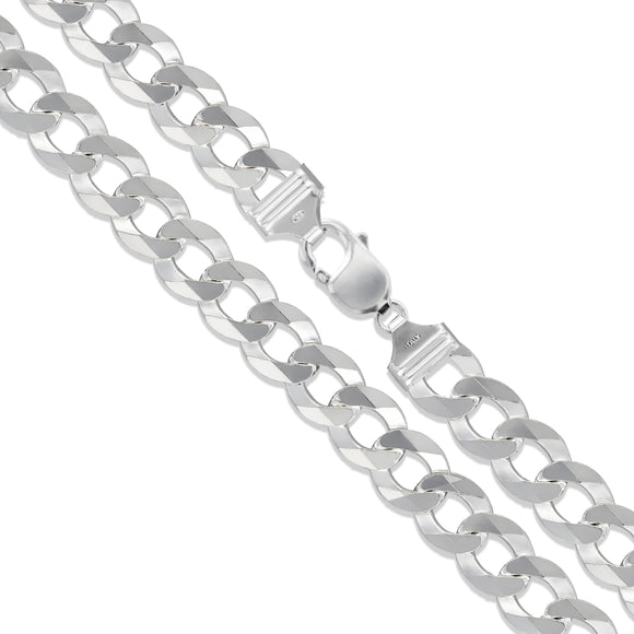 Curb 300 - 13.5mm - Sterling Silver Curb Chain Necklace