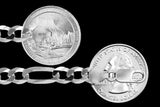 Figaro 180 - 8mm - Sterling Silver Flat Figaro Chain Necklace
