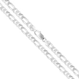 Figaro 180 - 8mm - Sterling Silver Flat Figaro Chain Necklace