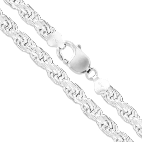 Rope 180 - 8mm - Sterling Silver Rope Chain Necklace
