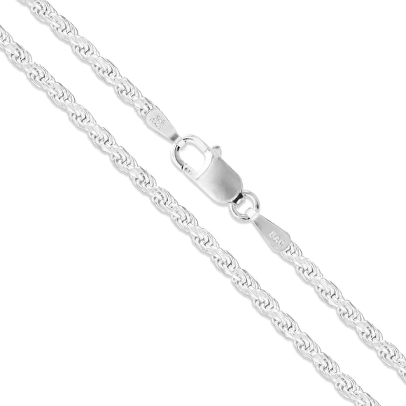 Rope 040 - 1.8mm - Sterling Silver Rope Chain Necklace