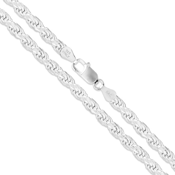 Rope 070 - 3.4mm - Sterling Silver Rope Chain Necklace