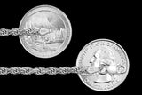 Rope Rhodium Plated 080 - 3.7mm - Sterling Silver Rope Chain Necklace