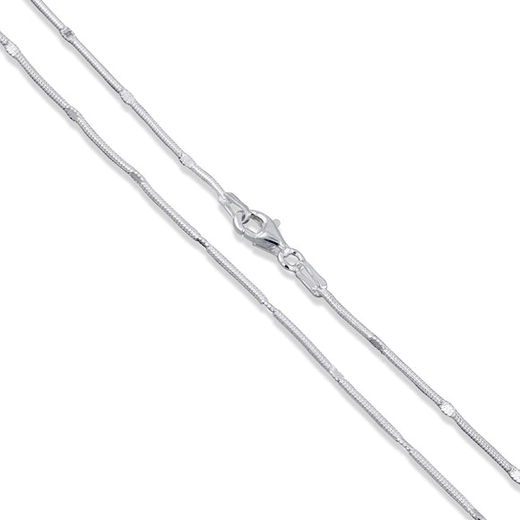 Snake Flat 025 - 1.1mm - Sterling Silver Snake Flat Chain Necklace