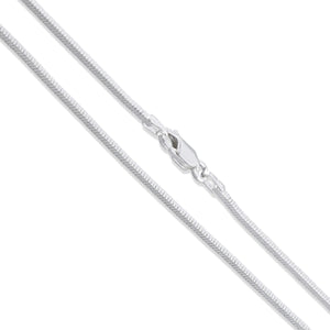 Snake Square 040 - 1.3mm - Sterling Silver Snake Square Chain Necklace