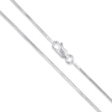 Snake 8 Sided 025 - 1mm - Sterling Silver Snake 8 Sided Chain Necklace