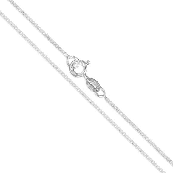 Box 019 - 1.0mm - Sterling Silver Diamond-Cut Box Chain Necklace