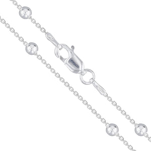 Cable Bead 030 - 1.2mm - Sterling Silver Cable 3mm Bead Chain Necklace