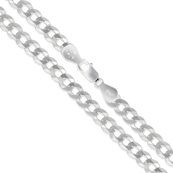 Curb 100 - 3.7mm - Sterling Silver Curb Chain Necklace