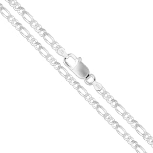 Figaro 100 - 4mm - Sterling Silver Figaro Chain Necklace