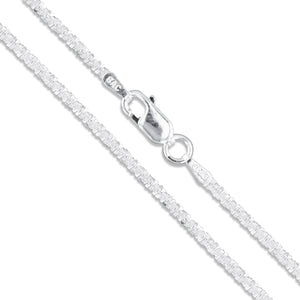 Criss Cross 030 - 1.8mm - Sterling Silver Criss Cross Chain Necklace