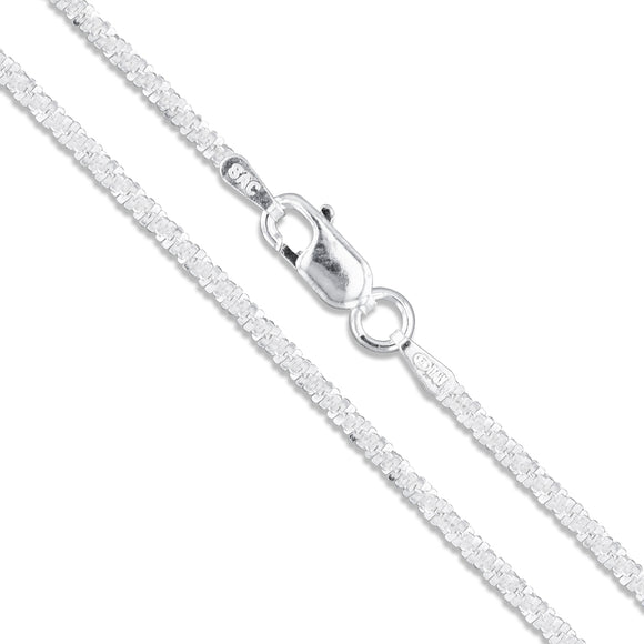 Criss Cross 030 - 1.8mm - Sterling Silver Criss Cross Chain Necklace