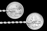 Oval Bead 300 - 3mm - Sterling Silver Oval Bead Chain Necklace