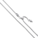 Rope Adjustable 035 - 1.6mm - Sterling Silver Rope Adjustable Chain Necklace