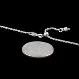 Rope Adjustable 035 - 1.6mm - Sterling Silver Rope Adjustable Chain Necklace