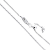 Box Adjustable 015 - 0.8mm - Sterling Silver DC Box Adjustable Chain Necklace