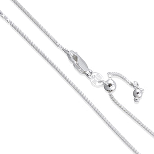 Box Adjustable 019 - 1.0mm - Sterling Silver DC Box Adjustable Chain Necklace