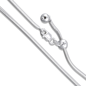 Snake Adjustable 050 - 2mm - Sterling Silver Snake Adjustable Chain Necklace