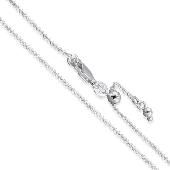Cable Adjustable 030 - 1.4mm - Sterling Silver Cable Adjustable Chain Necklace