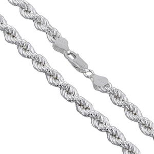 Rope Hollow 120 - 6mm - Sterling Silver Rope Hollow Chain Necklace