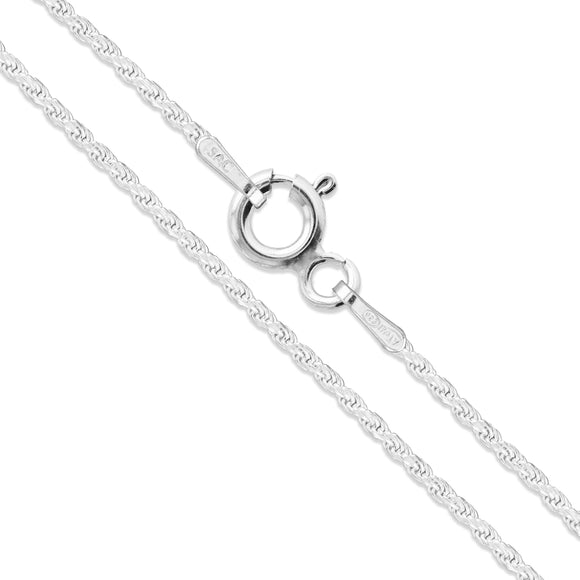 Rope 025 - 1.1mm - Sterling Silver Rope Chain Necklace