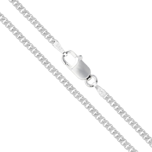 Curb 050 - 1.9mm - Sterling Silver Curb Chain Necklace