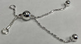 Bracelet Adjustable Slider - Diamond-Cut Bead Bar - Sterling Silver
