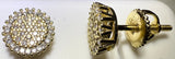 Gold Over Sterling Silver VVS1 Moissanite Stud Halo Screw Back 0.38 ct Earrings